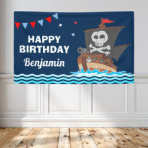 Cumpleaños infantil de barco pirata lindo