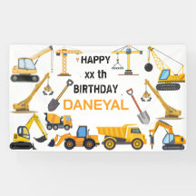 Cumpleaños infantil simple de construcción moderna
