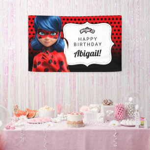 Lona Cumpleaños milagroso del Chica Ladybug