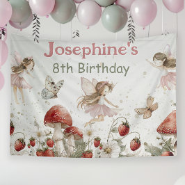 Lona cumpleaños niña hadas jardín caprichoso