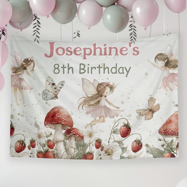 Lona cumpleaños niña hadas jardín caprichoso (Subido por el creador)