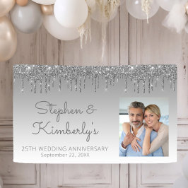 Lona Cumpleaños número 25 personalizado con foto y bril