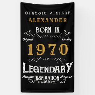 Lona Cumpleaños Personalizado 1970 Añadir tu nombre leg