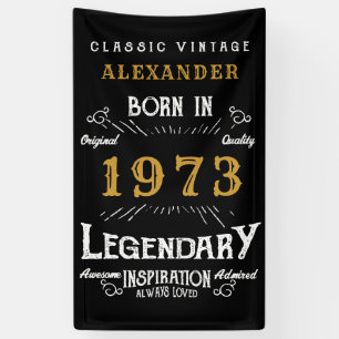 Lona Cumpleaños Personalizado 1973 Añadir tu nombre leg