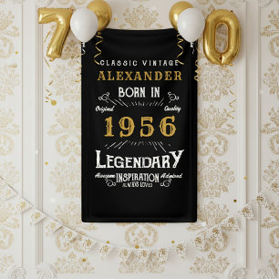 Lona Cumpleaños Personalizado 70 Años Nacido en 1956 Fi