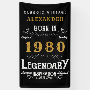 Lona Cumpleaños Personalizado Añadir tu Nombre 1980 Leg