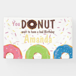 Lona Cumpleaños personalizado con tema de Donut