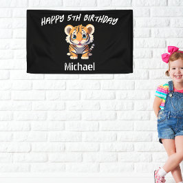 Lona Cumpleaños personalizado de la cachorro de tigres