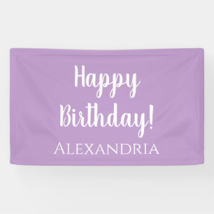 Lona Cumpleaños Personalizado Purple Lilac Feliz Cumple