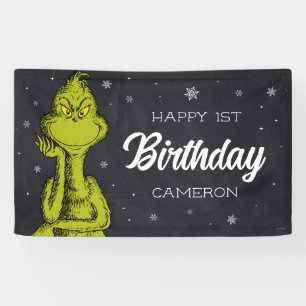 Lona Cumpleaños Pizarra del Grinch