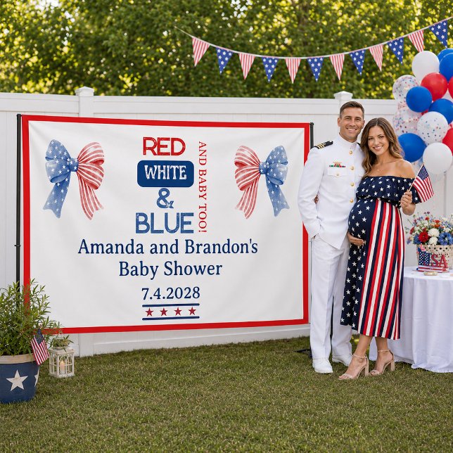 Lona Cumpleaños Rojo Blanco y Azul de Julio Cuarto para (Subido por el creador)