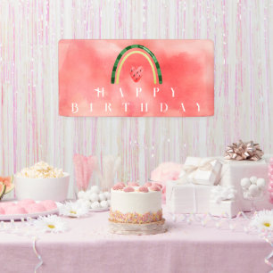 Lona Cumpleaños Sandía Corazón Melón