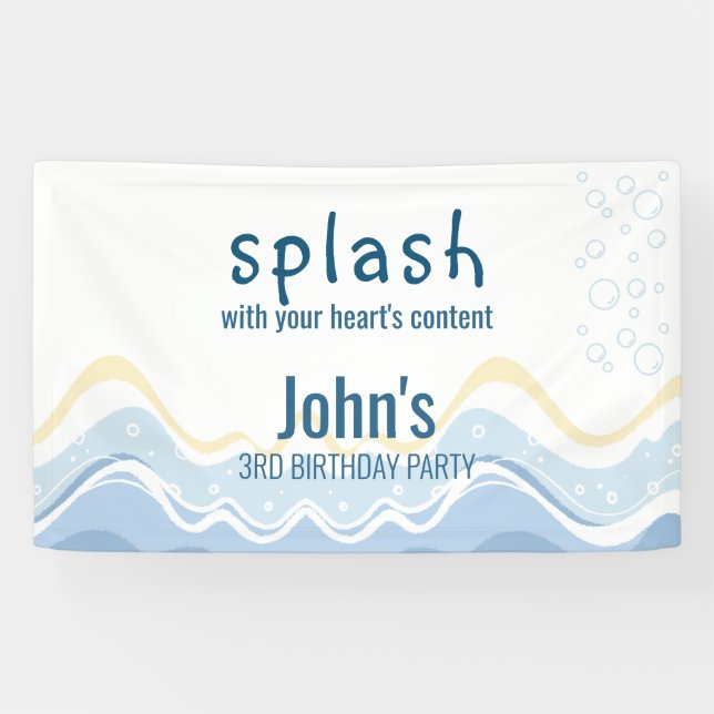 Lona Cumpleaños Temático de la Playa de Verano (Horizontal)