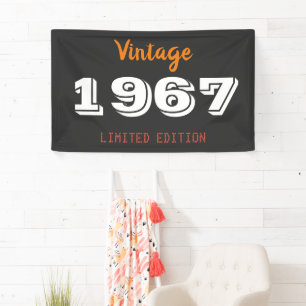 Lona Cumpleaños Vintage 1967 – Decoración para Fiesta d