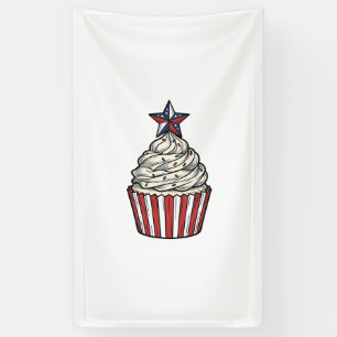 Lona Cupcake Patriótico Grabado Antiguo Cuatro de Julio