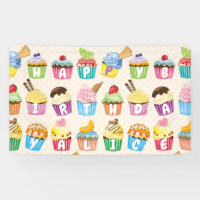 Cupcakes Happy Birday Añade tu nombre a los dulces