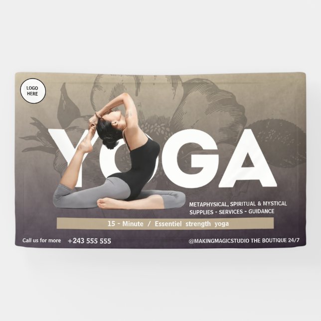 Lona Curador de instructores de medicina de yoga de col (Horizontal)