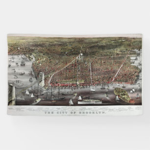Lona Currier and Ives print de Brooklyn, 1886