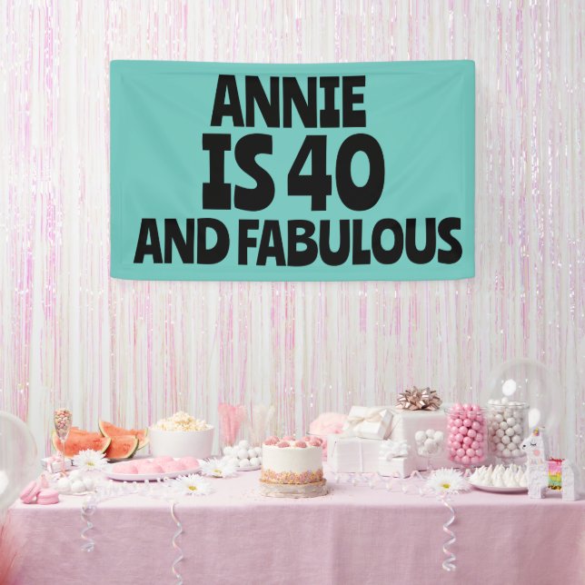 LONA CUSTOM 40TH BIRTHDAY FABULOUS PARTY BANNER (Fiesta)