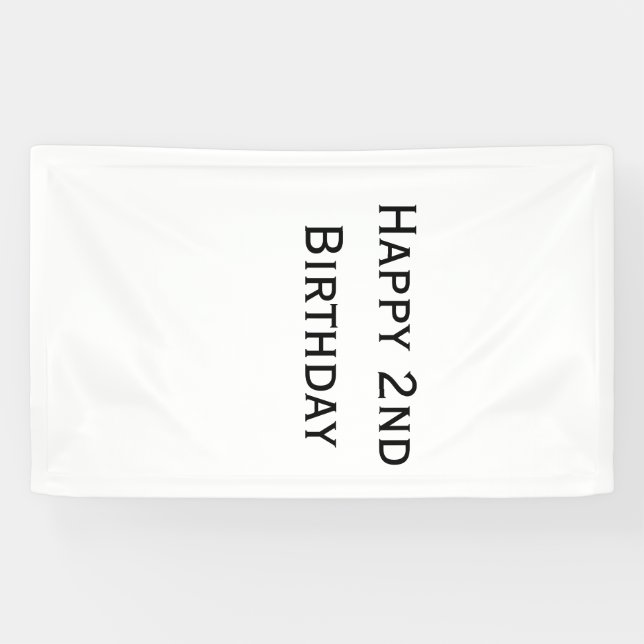 Lona custom add your text happy birthday 2nd simple  (Horizontal)