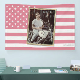 Lona Custom American Flag with Your Photo, USA Decor