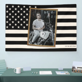 Lona Custom American Flag with Your Photo, USA Decor