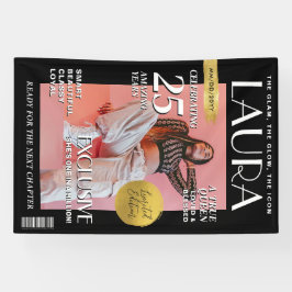 Lona Custom Birthday Banner, Magazine Cover for Women