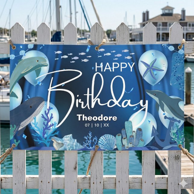 Lona Custom Deep Sea Birthday Banner (Deep sea dreams start here.)
