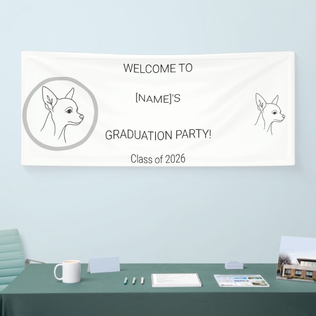 Lona Custom Dog Graduate Welcome Banner | Photo & Breed (Feria)