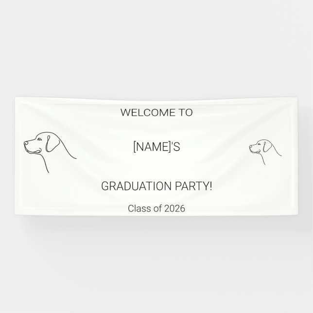 Lona Custom Dog Graduate Welcome Banner | Photo & Breed (Horizontal)