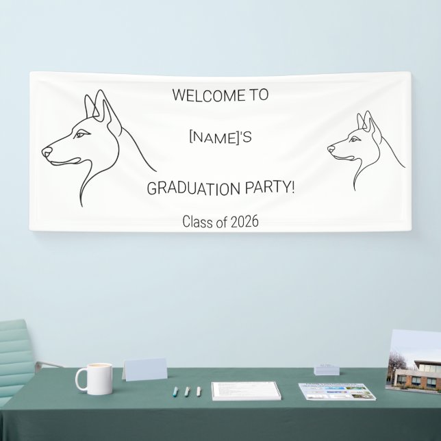 Lona Custom Dog Graduate Welcome Banner | Photo & Breed (Feria)