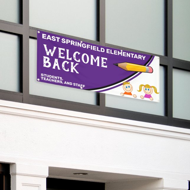 Lona Custom Elementary Welcome Back to School (Edificio exterior)