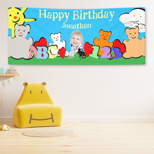 Lona Custom Fun Cute Animals Birthday Party (Subido por el creador)