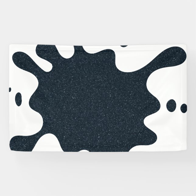 Lona Custom Ink Splash Banner – Carbón sobre Blanco (Horizontal)