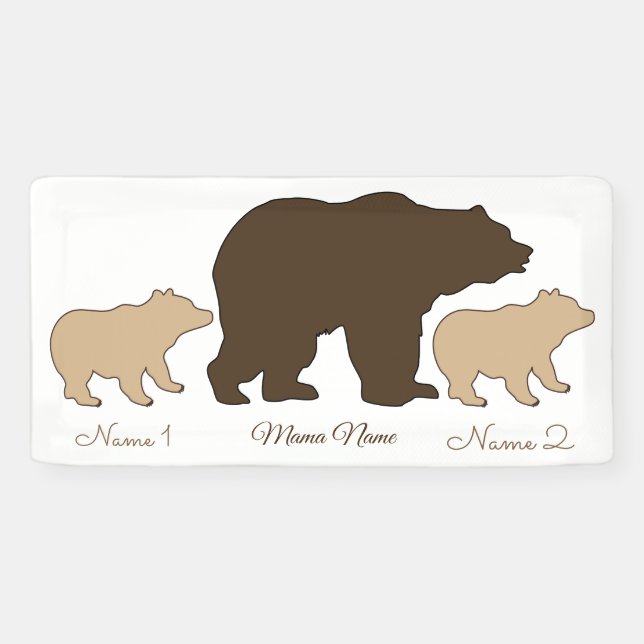 Lona Custom Mama Bear With 2 Kid Names Mothers Day Gift (Horizontal)