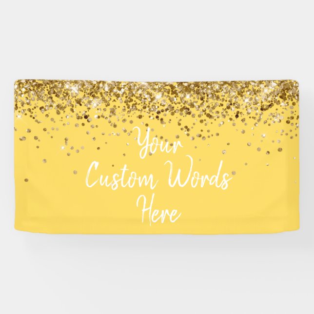 Lona Custom Mustard Yellow & Gold Birthday Party Photo (Horizontal)