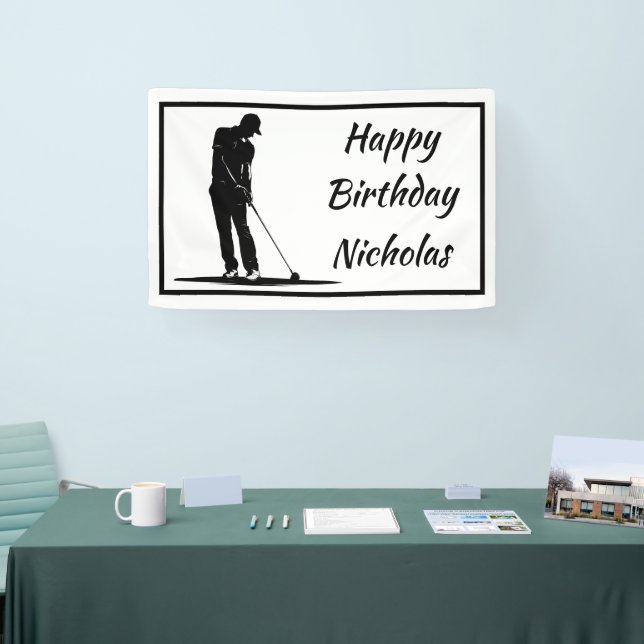 Lona Custom Name Greeting Golf Golfer Player (Feria)