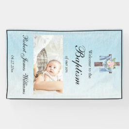Lona Custom Photo Floral Christening Baptism Welcome