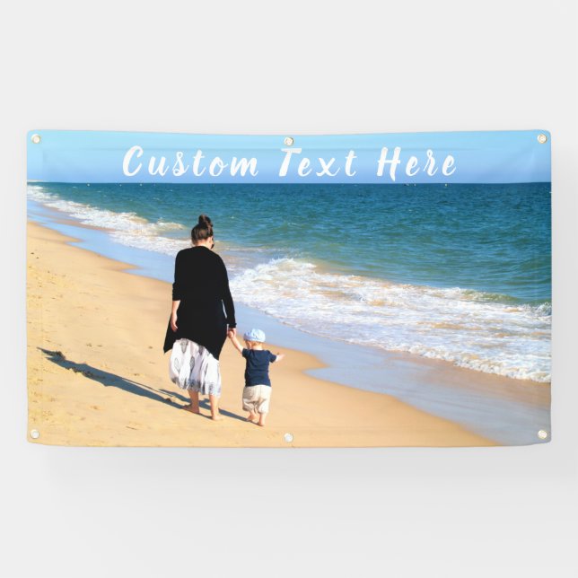 Lona Custom Photo Text Banner Your Family Photos Mom (Horizontal)