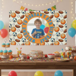 Lona Custom Sports Theme Birthday Photo Banner