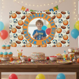 Lona Custom Sports Theme Birthday Photo Banner