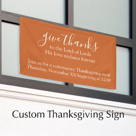Lona Custom Text Orange Thanksgiving Meal Church