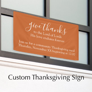 Lona Custom Text Orange Thanksgiving Meal Church