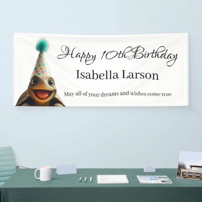 Lona Custom turtle party banner (Feria)