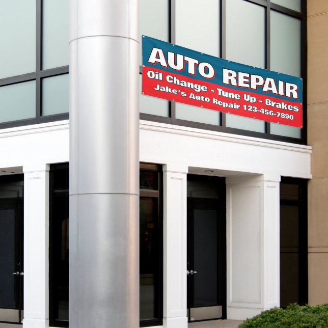 Lona Customize Auto Repair Service Brakes Oil Change (Edificio exterior)