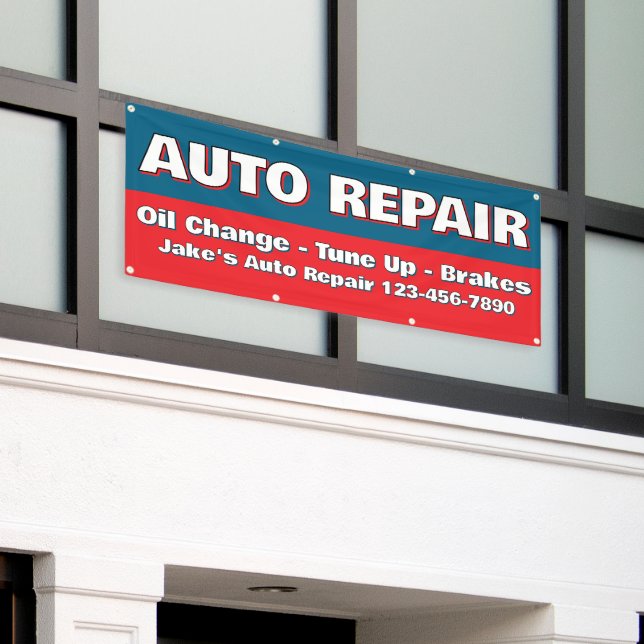 Lona Customize Auto Repair Service Brakes Oil Change (Edificio exterior)