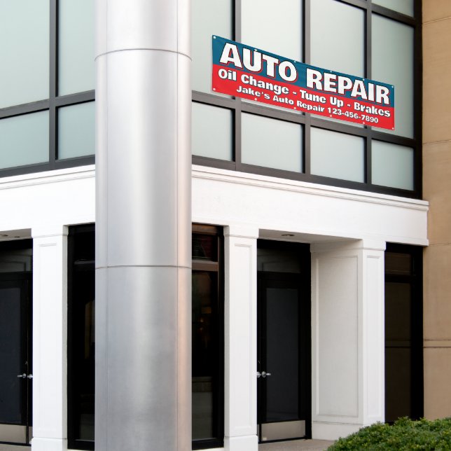 Lona Customize Auto Repair Service Brakes Oil Change (Edificio exterior)