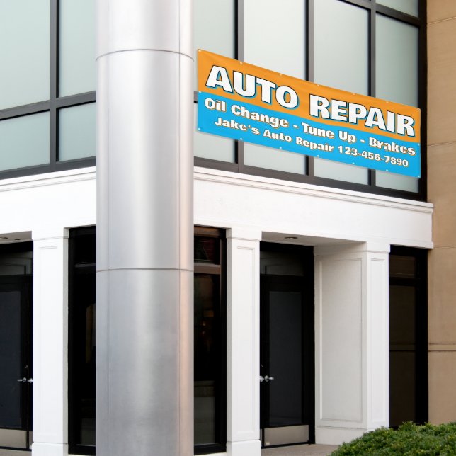 Lona Customize Auto Repair Service Brakes Oil Change (Edificio exterior)