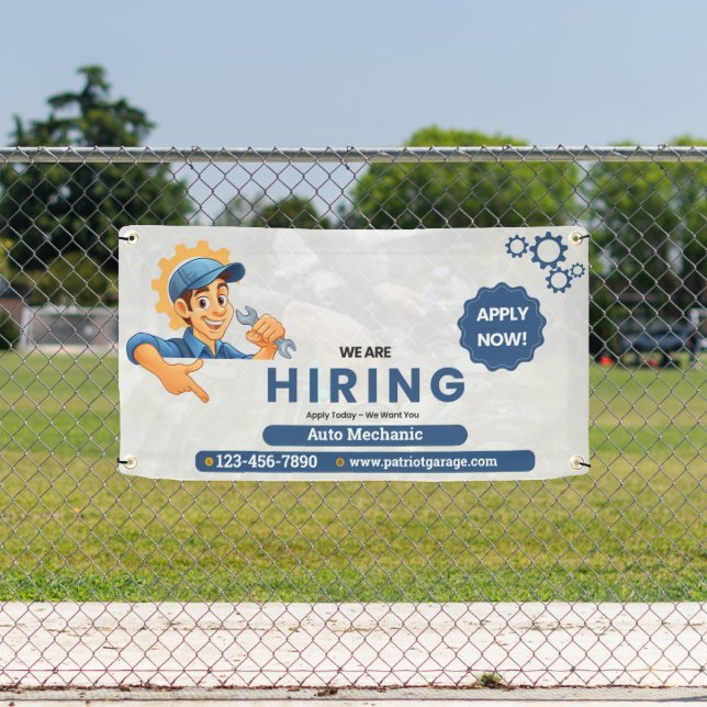 Lona Customize Generic Now Hiring Auto Mechanic  (in situ)