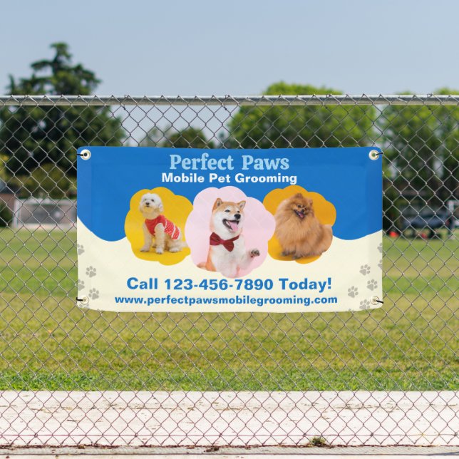 Lona Customize Mobile Pet Grooming Promotional Fence (in situ)